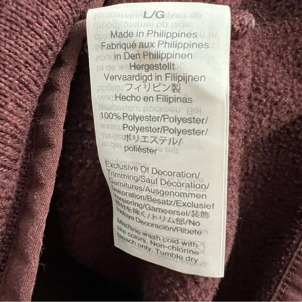 J.Crew Authentic Fleece Mens Large Burgundy Heather Quarter Zip Pullover Sweater